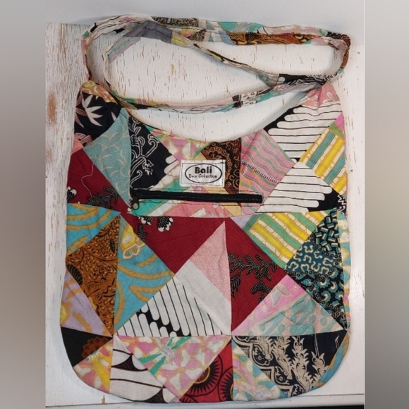 Boho Colorful Patchwork Crossbody Hippie Cotton Pouch Indie Tote Batik Hip Hop - Picture 8 of 8